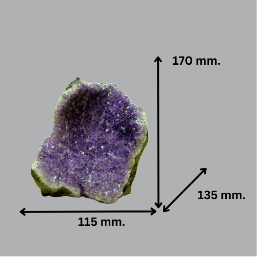 Large Purple Amethyst Crystal Cave Cluster (Agate Banded) | Uruguay | 2,276 g | 105 x 165 x 135 mm.