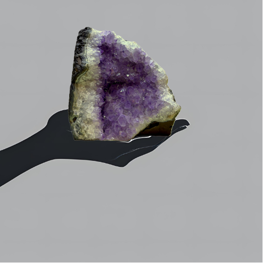 Deep Purple Sparkling Amethyst Geode (Agate Banded) | Brazil | 2,652 g | 160 x 80 x 105 mm.