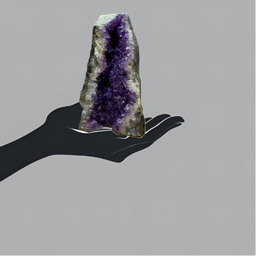 Striking Long Amethyst Geode with Sparkling Crystals | Uruguay | 1,646 g | 140 x 105 x 60 mm.