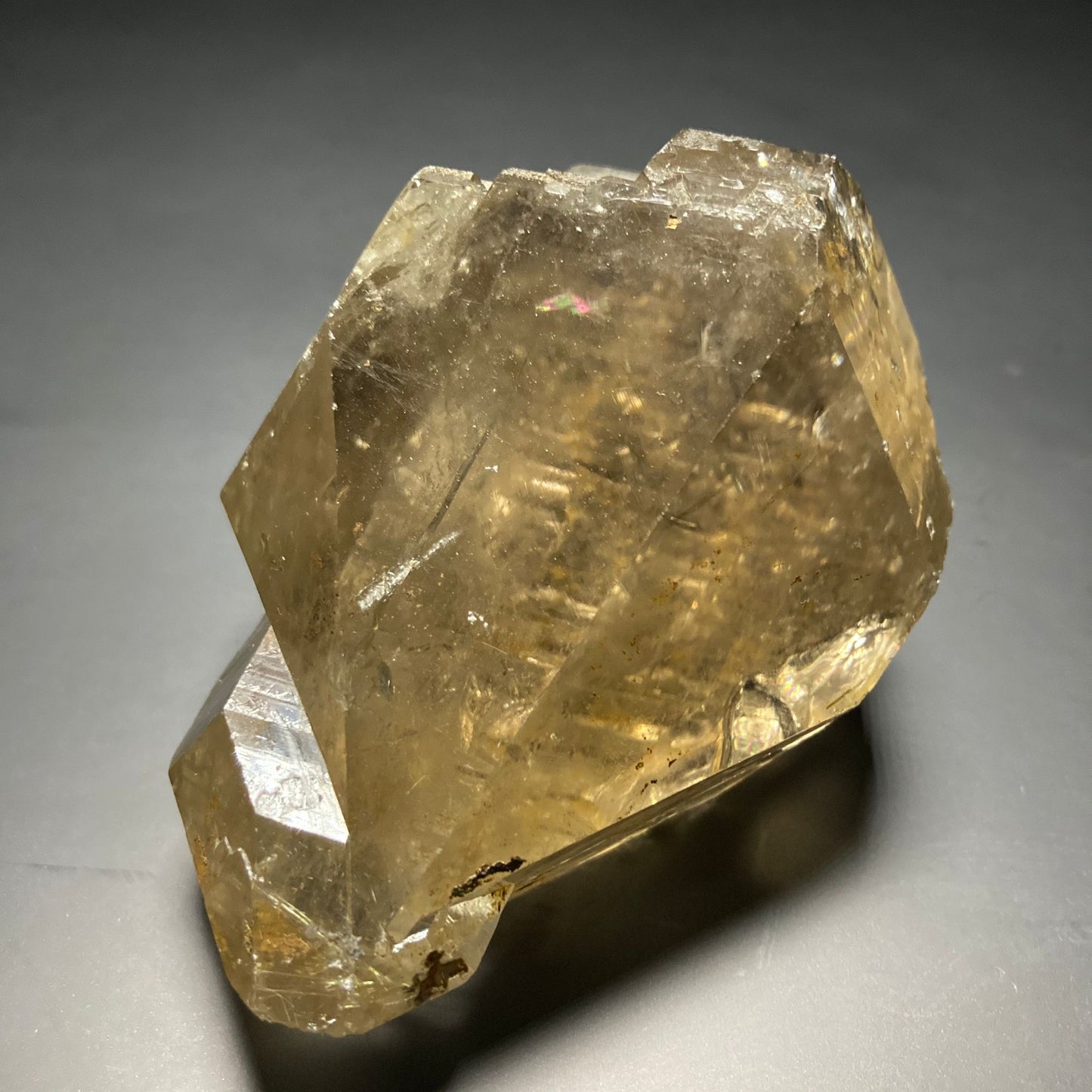 Cristal de cuarzo ahumado gemelo biterminado natural | Cuarzo lemuriano | Cuarzo rutilo | Curación con cristales | Decoración del hogar | Piedra preciosa